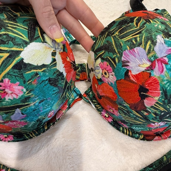 New! Victoria Secret Bombshell Push-up Brazilian bikini Tropical 45614 - Picture 7 of 13